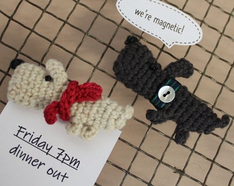 Hand Crocheted Scottie Dog Fridge Magnet