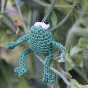 Hand Crocheted Lucky Frog Fridge Magnet Pea