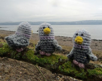 Motif au crochet pour un porte-clés pigeon