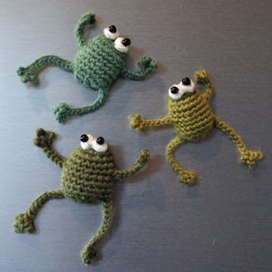Hand Crocheted Lucky Frog Fridge Magnet image 2