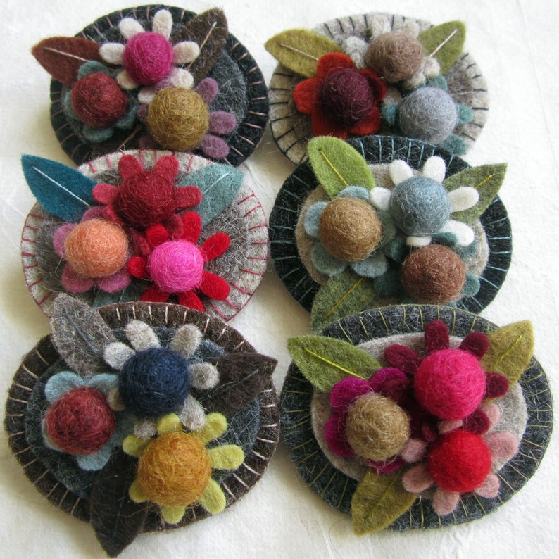 Handmade Felt Flower Bunch Brooch image 9