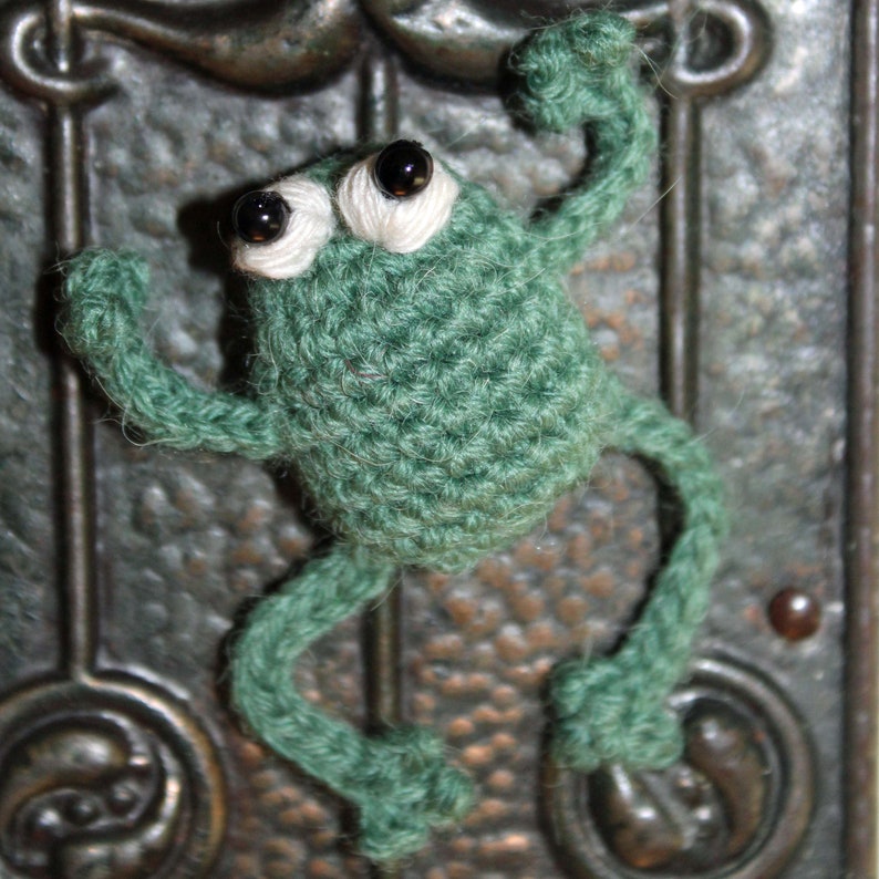 Hand Crocheted Lucky Frog Fridge Magnet image 6