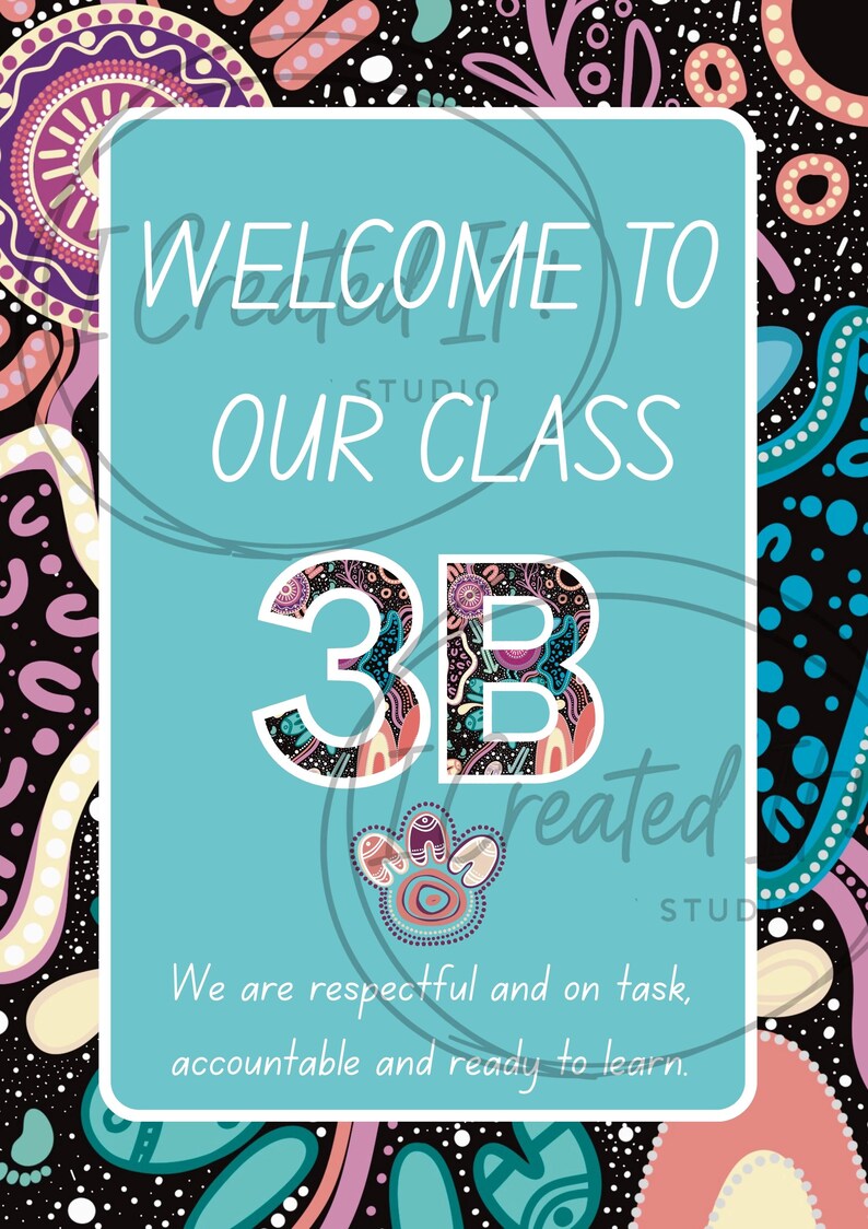 Welcome to Our Class Poster – Contemporary Indigenous Classroom Decor ...