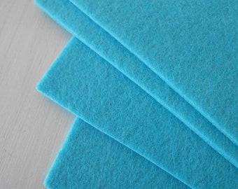 54 No 1mm Turquoise Merino Wool Felt A4 Sheet