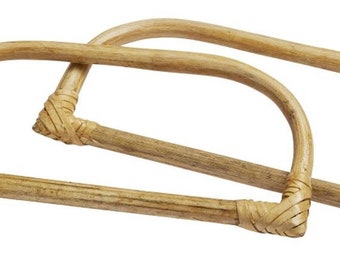 Asas para bolsos Juego de 2 monederos de bambú hechos a mano