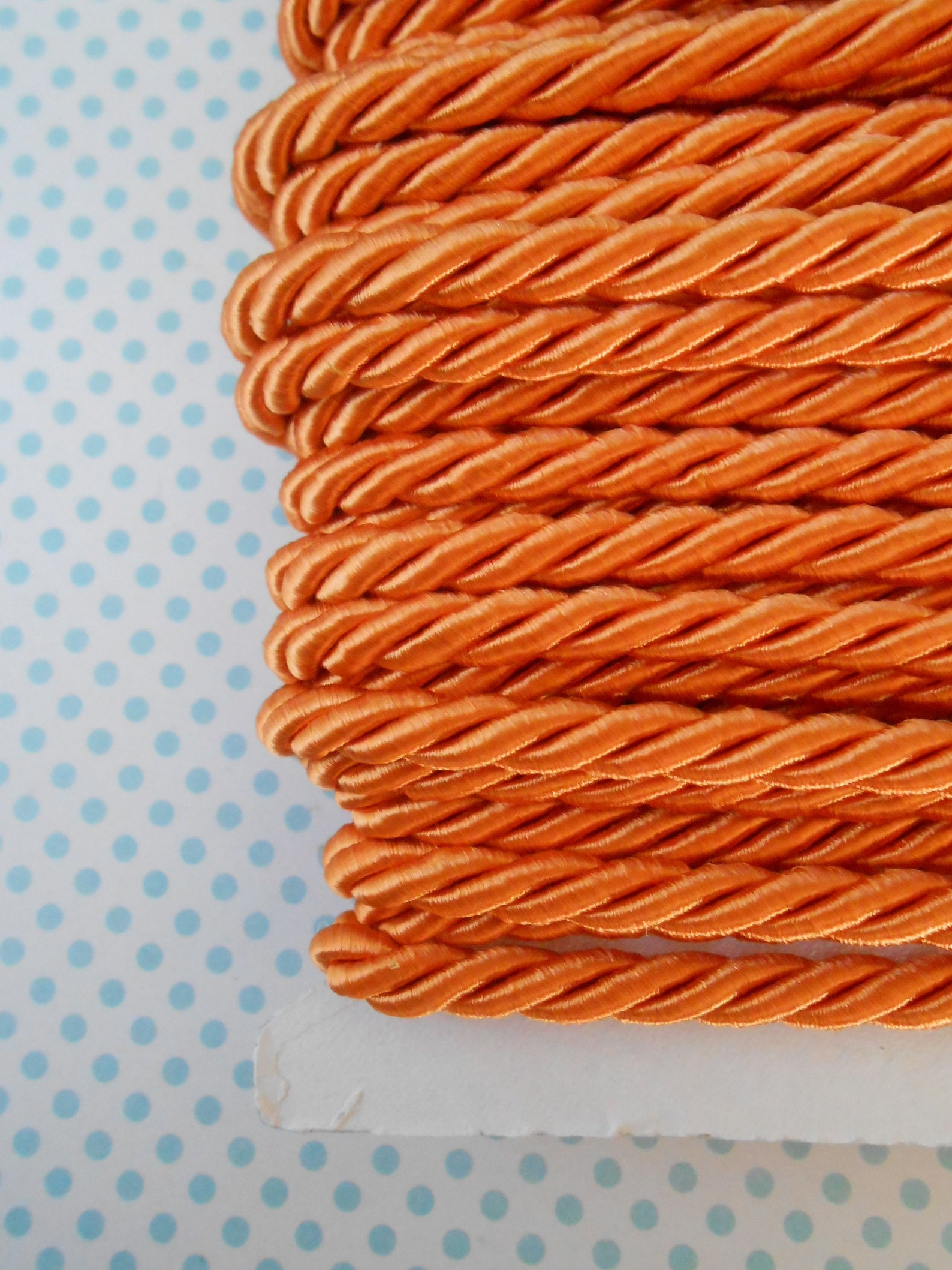 Cord Twisted Satin Trim 5 Yards 1/4 Width Orange Etsy