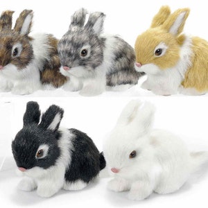 Miniature Rabbit Mini Animal Easter Decoration Fake Fur