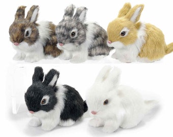 Miniature Rabbit Mini Animal Easter Decoration Fake Fur