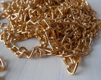 Cadena dorada con asa de aluminio para bolso, 2 metros, accesorios para joyería