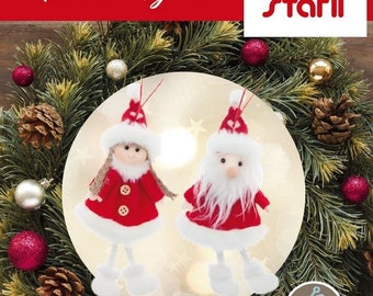 Christmas Kit Sewing DIY Christmas Figures Set of 2 Hanging Decorations