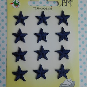 Applicazioni Termoadesive Ricamate Stelle Blu pz 12