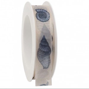 Marine Ribbon 1" breedte 5 yds Seashell decoratieve kustversiering