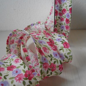 Bias Tape Binding Cotton Flowers 1&quot; width 5 Yards Double Folded