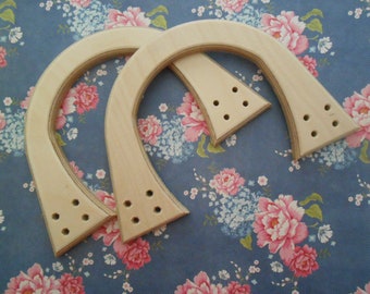 Bag Handles Natural Wood Set of 2 DIY Purses