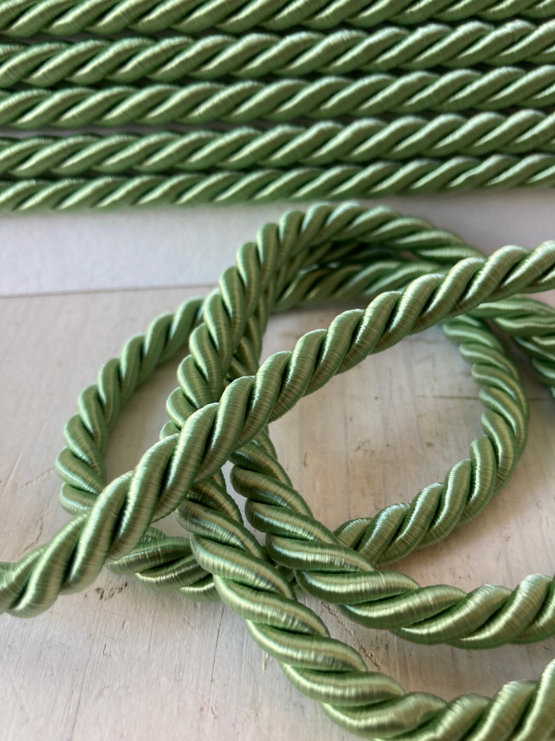 Cord Twisted Satin Sage Green 5 Yards Mm 7.5 Passementerie Upholstery ...