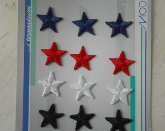 Stars Patches Embroidered Iron on Set of 12 Marine Colors