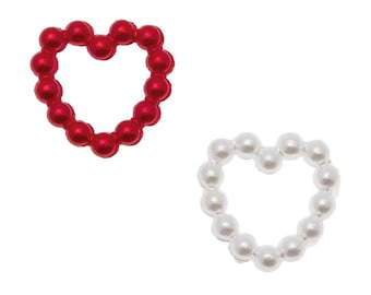 Hearts Pearl Assorted Red White 72 pcs