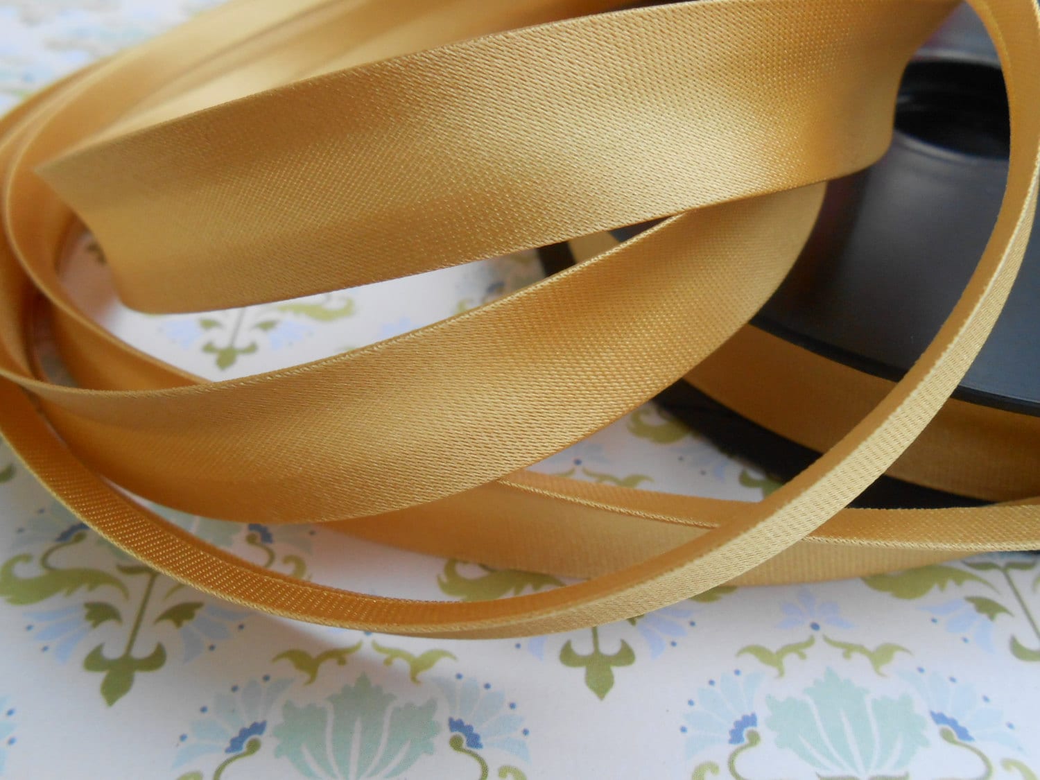 Satin Bias Tape Binding Gold Trim Folded Sewing Works Etsy