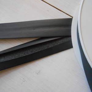 Vegan Leder Bias Tape dunkel grau Doppel gefaltet 1&quot; Breite 2 Yards Leatherette Edge
