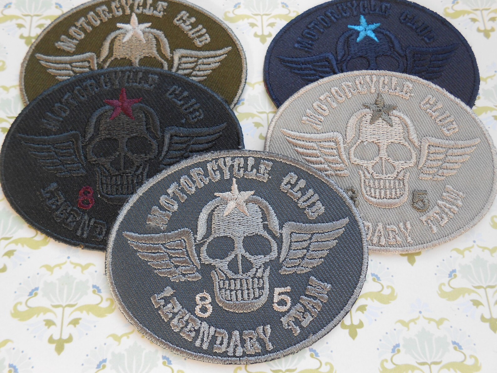 Iron on Patch Embroidered Skull Oval Motorcycle Club Legendary Etsy