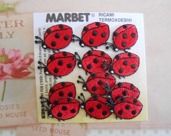 Coccinelles Patch Appliques Brodé Fer sur 6 pcs Enfants Maternelle Embellissement