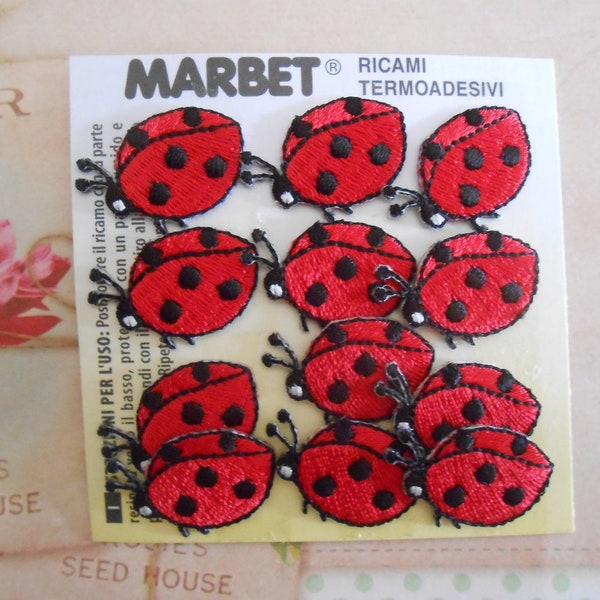 Coccinelles Patch Appliques Brodé Fer sur 6 pcs Enfants Maternelle Embellissement