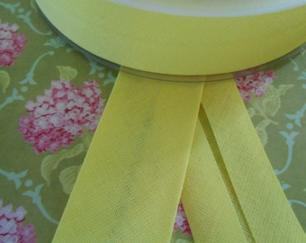 Cinta al bies de algodón amarillo de primera calidad, 1 pulgada de ancho, 10 yardas dobladas