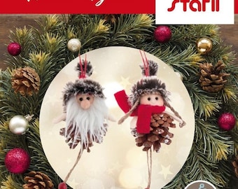 Christmas Kit Sewing DIY Christmas Figures Set of 2 Hanging Decorations