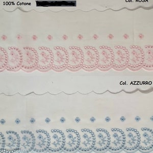 Lace Eyelet Wide Anglaise Broderie Cotton Embroidered 5 1/4&quot; width 1 Yard