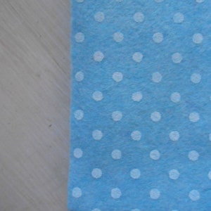 Felt Sky Blue Polka Dots Printed 3 Sheets cm 30x40 Craft Felt 画像 1