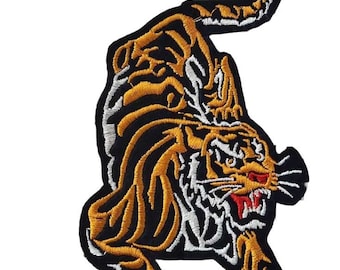 Tiger Iron on Embroidered Patch Applique