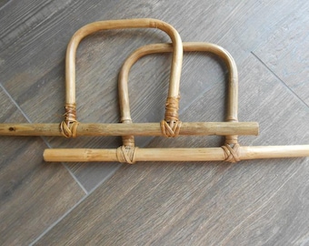 Bag Handles Square Natural Rattan Set of 2