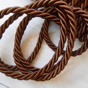 Cord Twisted Satin Brown Passementerie 5 yards 7.5 mm width