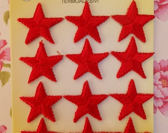 Iron on Red Stars Embroidered Patches 12pcs