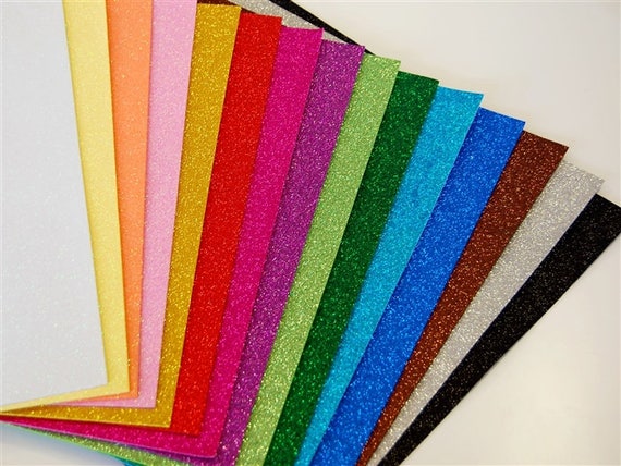 15 Pack Self Adhesive Glitter Foam Paper Sheets - 8 inchx12 inch - 15 Colors - Perfect for Holiday Card Crafts
