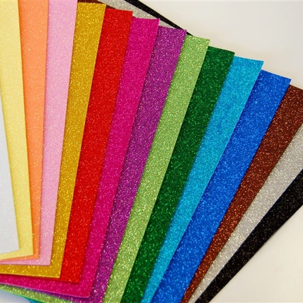 Moosgummi Glitter 3 Sheets EVA Foam Craft Fommy Solid Colors cm 40x30