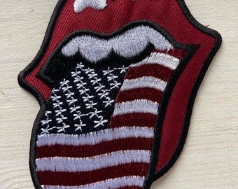 Tongue Out Iron on Patch Embroidered Flag Applique