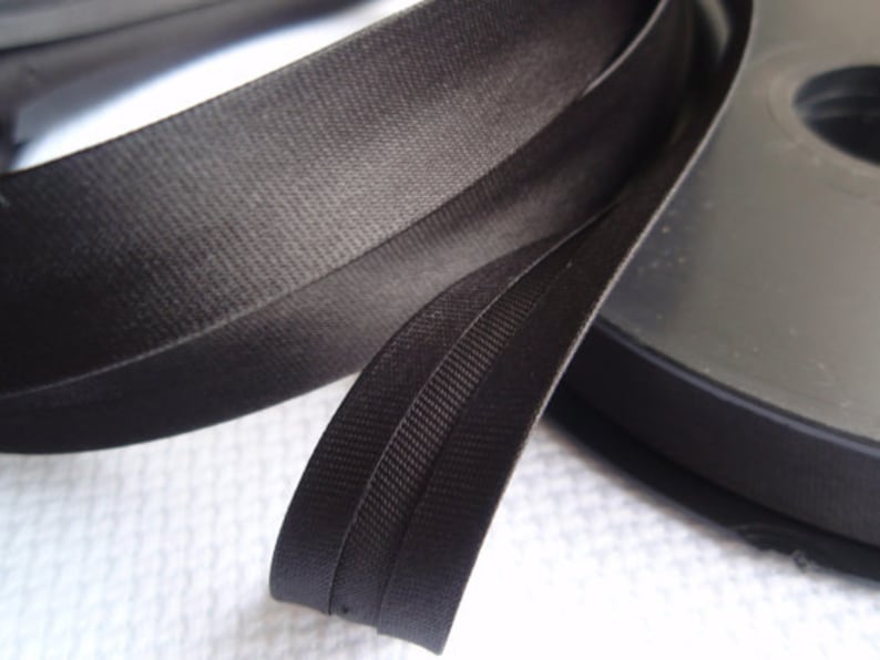 Satin Bias Tape Binding Black Sewing Edge Etsy