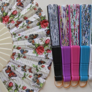 Ventaglio Teassuto Fiori Farfalle  Burlesque Costumi Cerimonia