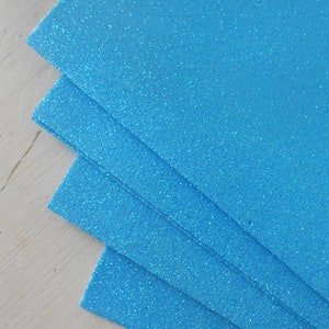 Moosgummi Glitter 3 Sheets Azure EVA Foam Craft Fommy cm 40x30