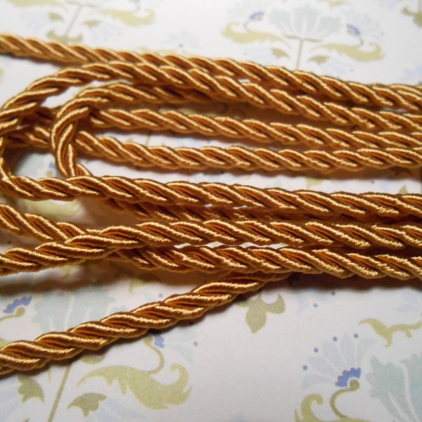 Cord Twisted Satin Trim Antique Gold 5 mètres