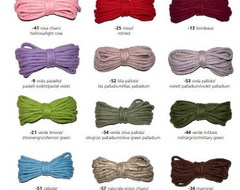 Felted Cord Wool Thick Yarn Carded 5 yds 1/8&quot; width