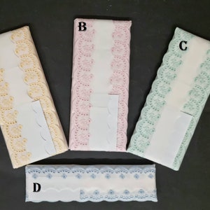 Lace Eyelet Wide Anglaise Broderie Cotton Embroidered 2 3/4&quot; width 1 Yard