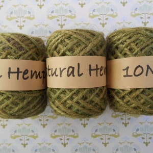Hemp Twine Green  3 balls