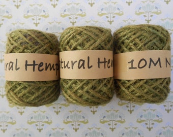 Hemp Twine Green  3 balls