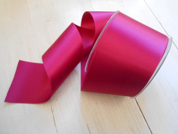 Satin Ribbon Luxe Double Face Magenta 2 3 4 Width 1 Yd Etsy Canada