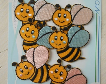 Iron-on Bees Applique Embroidered Patches 2 pcs Children Kindergarten Embellishment