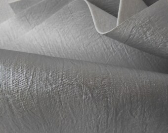 Leatherette Fabric Craft Sheet DIY Bags Sewing Faux Leather  50x70 cm Silver