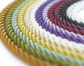 Cord Twisted Trim 5 yards  7.5 mm width All Colours Upholstery Passementerie