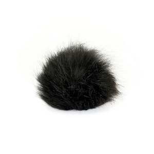 Pompom Faux Fox Fur 4&quot; width Black